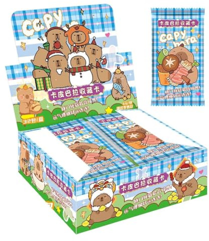 HATFRYF Capybara Trading Cards, 160 PCS Game Card Box for Collectable, Children Collectable Cards, Party Games Box, Classic Card Game, Anime Deck Booster Pack, Birthday Gift for Children-A