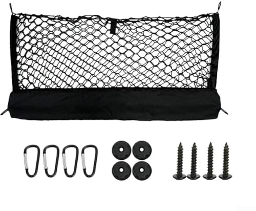 Filet de chargement de camion Double couche Filet de fret hautement élastique avec sac de rangement pour l'organisation de l'espace de chargement de pickup 110 x 40 cm (110 x 40 cm)