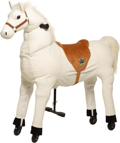 Animal Riding Ridhäst Snowy X-Large (för barn från 8 år, färg vit, sadelhöjd 80 cm, med rullar) ARP011L