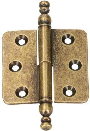 Charnières décoratives KOTARBAU - 45 x 45 mm - Pour meubles - Universelles - Stables - Gauche et droite - Robuste - Pratique (laiton vieilli à droite)