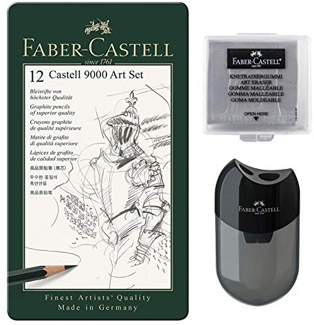 Faber-Castell 119065 Castell 9000 Bleistiftset 8B bis 2H, 12 Stück