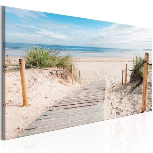 B&D XXL - Leinwandbild Landschaft Meer, 135x45 cm, 1-teilig, Schlafzimmer | Hochwertige Leinwand, sofort aufhängbar, ideal fürs Wohn- oder Schlafzimmer, wasserfest und lichtecht, langlebig, stilvoll