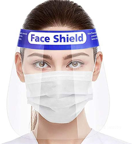 Face Shield Visor x5 GENERISE Protective Full Face Shields - Clear Transparent Anti Droplet Dust Proof Plastic Face Visors