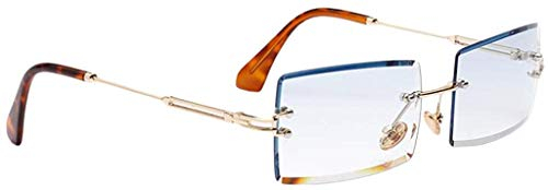 Inzopo Vintage Rechteckige Sonnenbrille Randlose Sonnenbrille Rechteckige Rahmenlose Sonnenbrille Randlose Rechteckige Sommersonnenbrille Retro Herren Damen Sonnenbrille Mode Sonnenbrille