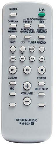 RM-SC1 Télécommande Fit for Sony Mini Hi-FI Component System MHC-GX450 | MHC-GX250 CMT-GPX5 CMT-NE3 MHC-RG100 MHC-RG121 RMSC1