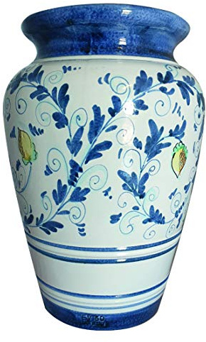 Ceramica di Vietri Portaombrelli in Ceramica Dipinto a Mano Altezza 50 cm Diametro della Pancia 33 cm Giara Anfora Vaso Maiolica Terracotta Regalo Natale