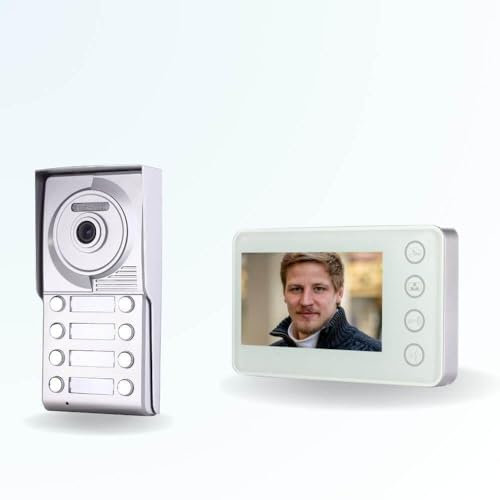 BT Security Portier interphone vidéo Neo 2 Fils - 8 Appartements - 8 écrans Blancs
