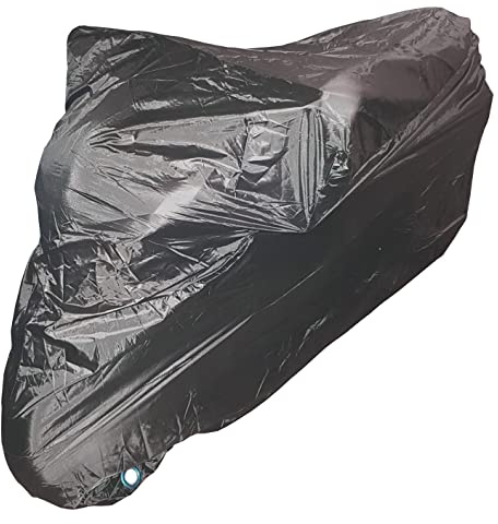 MOTORRADABDECKUNG - MSA MOTORRAD PLANE - SCHLOSSAUSSPARUNG - OUTDOOR GARAGE - SCHWARZ - WASSERDICHT ABDECKPLANE (4XL (295x110x140cm))