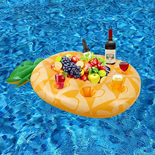 Floating Drinks Holder for Hot Tub, Pool Inflatables Drinks Holder Pvc Cartoon Avocado Pineapple Multi Holes Drink Float Inflatable Cup Coaster Floating Tray for Hot Tub for Summer Outdoor Water Play