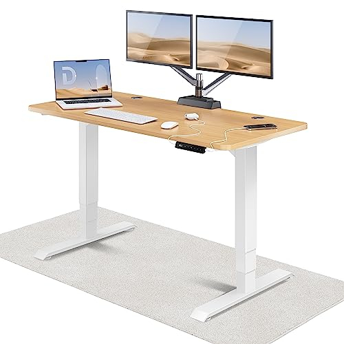 Desktronic HomePro Höhenverstellbarer Schreibtisch 140 × 70 cm – Elektrischer Schreibtisch Mit Zwei Elektrischen Motoren, Touchscreen-Steuerung und Integrierten USB-A- und USB-C-Ladeanschlüssen
