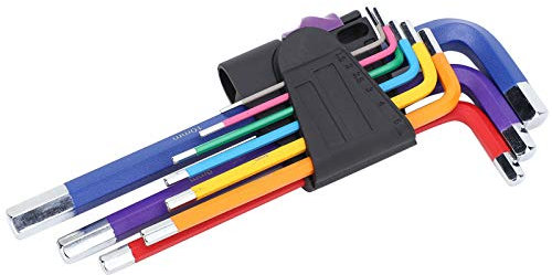 Juego De Llaves Allen De Colores De Extremo Plano De 9 Uds. Juego De Llaves Hexagonales De Brazo Largo Métrico Para Reparación De Bicicletas Y Motocicletas DIY