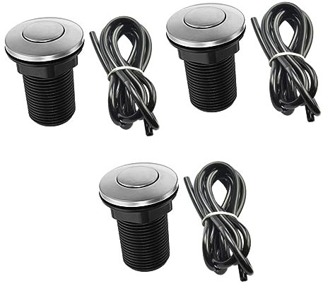 DOITOOL 3 Pezzi Da 32 Mm Pulsante Di Attivazione Ad Aria Nero Per Smaltimento Rifiuti Lavello Parti Per Smaltimento Rifiuti Accessorio Per Bagno E Casa