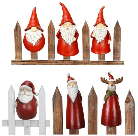 NETPROSHOP Zaunhocker Zaunfigur Nikolaus Weihnachtsmann und Co., H: 17-20cm versch Designs, Auswahl:Niko