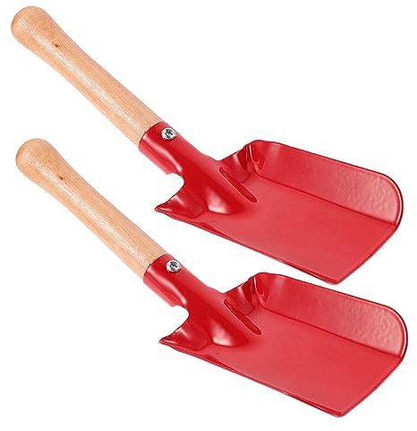 Kisangel 2st Schaufel Mit Holzgriff Grubberkelle Unkrautkelle Schaufel Umpflanzen Garten Gartenschaufeln Zum Pflanzen Strandschaufel Strandspaten Grüne Pflanzen Eisen Kleine Schaufel