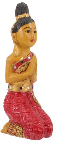 MAGICLULU Orientalische Buddha Statue Rot aus Kunststoff mit Meditativer und Gartendekoration als Willkommensstatue für Haus und Garten