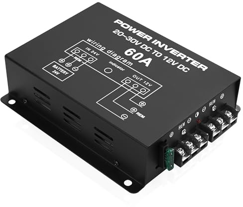 MEIRIYFA DC 24V zu 12V 60A Power Converter Inverter, DC Step Down 24V zu 12V 720W Große Stromversorgung Konverter Auto Spannung Elektrischer Buck Transformer Regler Reducer Konverter