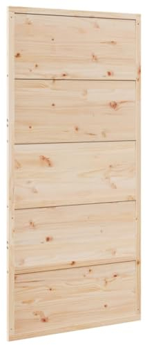 vidaXL Porte de grange 100x208 cm bois massif de pin, porte de grange coulissante, porte coulissante salle de bain, porte de grange simple