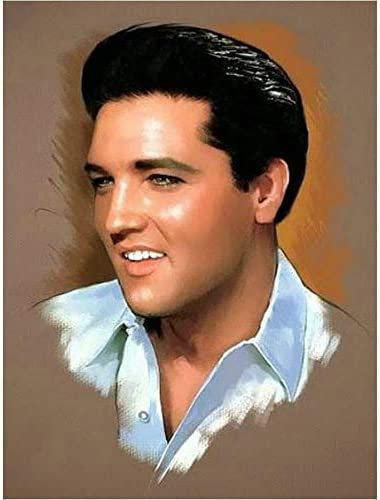 TNXEV Elvis-Diamantmalerei-Portrait, 5D-Diamantmosaik, quadratisch/rund, 50 x 50 cm