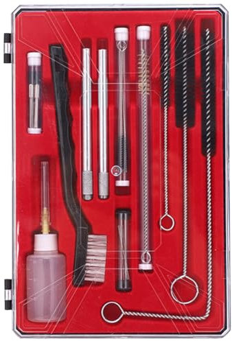 JUCHRZEY 23 Pezzi Kit Professionale for la Pulizia della Pistola a Spruzzo ad Aria Custodia Inclusa 23 Pezzi Set Professionale Completo di Manutenzione Strumento for la Pulizia della Pistola