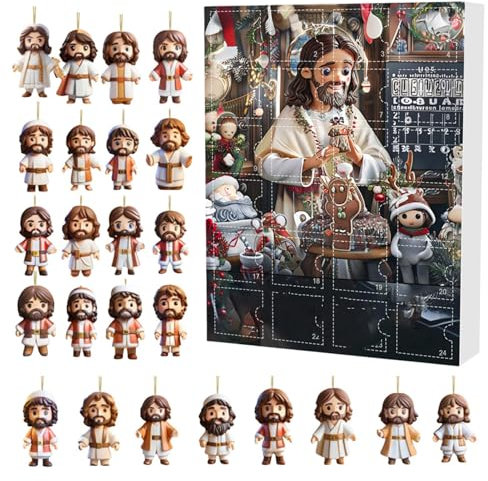 Weihnachtskrippe Adventskalender | 2D Krippe Geschichtenkalender | Krippe Weihnachten Countdown Kalender | Rucksack Anhänger Adventskalender | Weihnachtskrippe Christbaumschmuck