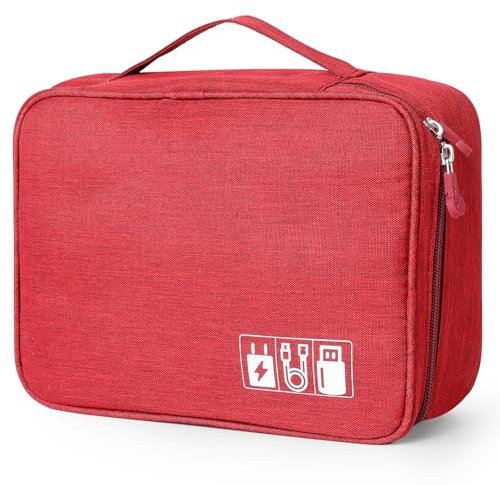 AiQInu Kabeltasche Universal Travel Kabel Organizer Tasche Cubes Kabel Etui,Wasserdichten Verstellbares Kabelorganizer für Handy Ladekabel, Powerbank, USB Sticks, SD Karten