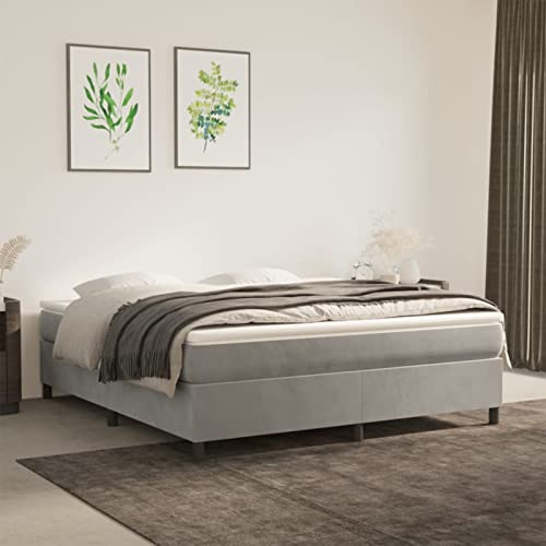 Festnight Bett ohne Kopfteil 160x200 cm Jugendbett Bettgestell Doppelbett Einzelbett Polsterbett Samt Gästebett Bettrahmen Schlafzimmer Bett Jugendzimmer