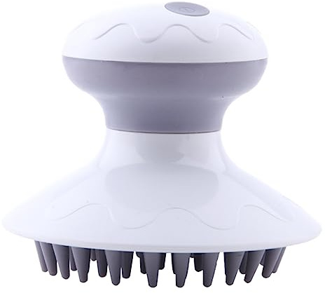 COLLBATH Elektrischer Massagekamm Weiß Ergonomisch Mit Silikonborsten Kopfmassagegerät Zur Durchblutungsförderung Und Reinigung Handlich Für Mutter Und Praktischer Kopfhautreiniger