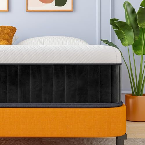 PurrJoys Matelas Hybride 140x200 cm, Hauteur 25 cm, Ressorts ensachés H3 & H4, 7 Zones ergonomiques, Respirant, certifié Oeko-TEX®, pour dormeurs latéraux et dorsaux, 100 Nuits d’essai