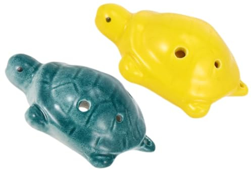 2 Stück Kinder Okarina 6-loch in Schildkrötenform, Keramik | Alto in Ac, Leicht zu Lernen und Spielen, Tragbar, für Anfänger und Musikliebhaber