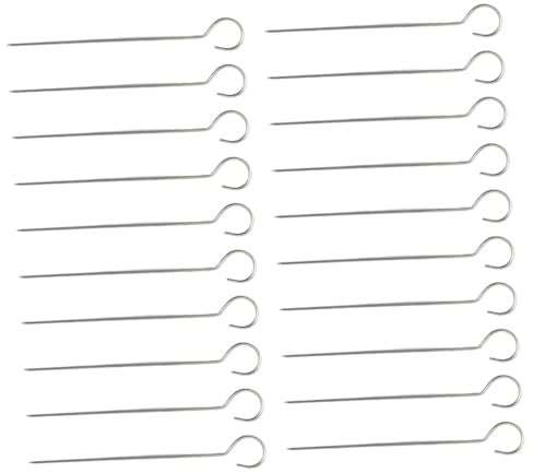 Abaodam 20pezzi Spiedini in Per Barbecue Riutilizzabili Bastoncini Per Grigliar Spiedini Robusti e Antiruggine Per Barbecue All Famiglia