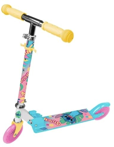 Paso Trottinette pour enfants à partir de 6 ans - Trottinette de ville pour filles et garçons - Trottinette pour enfants avec motif Stitch ABEC 7 - Roues en polyuréthane - Hauteur réglable