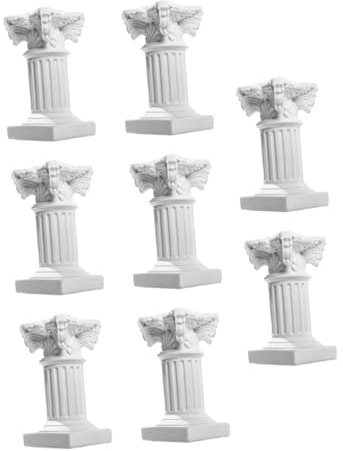 TOPPERFUN 8pcs Resin Roman Pillar Statues Base for Wedding Table Decorations Garden Statues and Sculptures for Outdoor Decorations