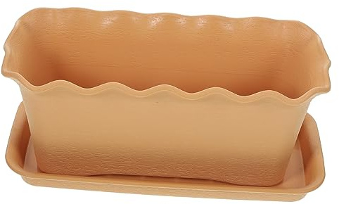 GARIOUANS Maceta para Flores Rectangular de Plástico Pequeña Bandeja para Jardín y Balcón, Jardinera para Cultivo de Hortalizas y Suculentas Drenaje para Exterior E Interior