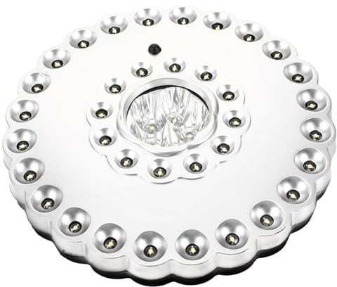 FUTUREORYY Luz para Sombrilla LED Lámparas para Camping y Tiendas Batería Operada para Excursiones y Emergencias Color Plata Sin Baterías Incluidas