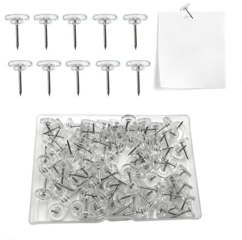 200 Stück Transparente Reißzwecken mit Kopf 16mm Pinnadeln & Heftzwecken mit Aufbewahrungsbox für Pinnwand, Büro, Schule, Zuhause, Bulletin Board, Kork Boards, Wandkarten DIY