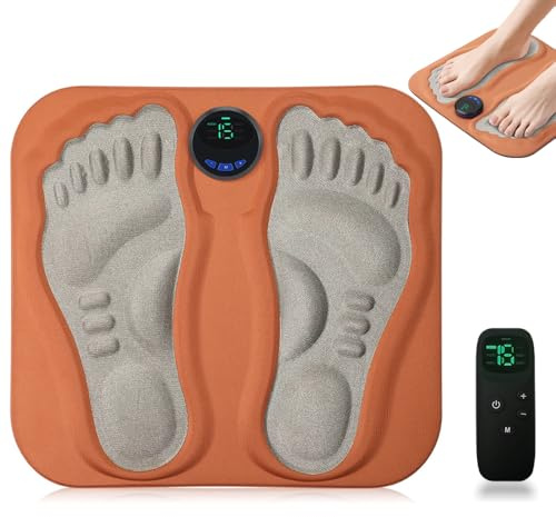 EMS Fußmassagegerät, Fussmassagegerät Elektrisch, 6 Modi, 15 Intensitätsstufen, USB Tragbare Massagematte mit Fernbedienung, Foot Massager, Reduziert Unangenehme Empfindungen im Fußbereich