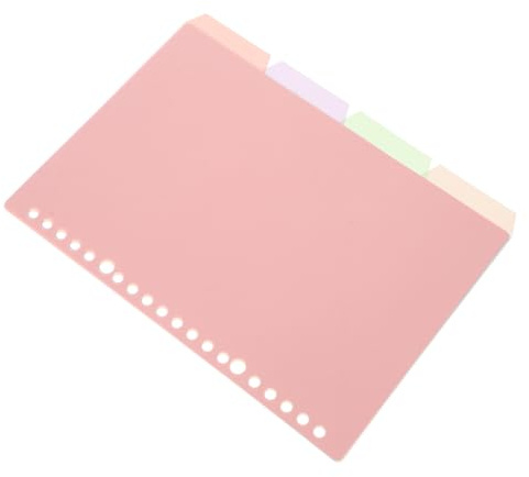 HYTROVE Light Pink Binder Dividers 4Pcs A5 Polypropylene Folder with Tabs for Campus Binders and Office Organizers