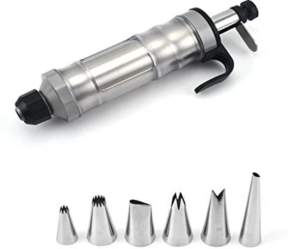 Stainless Steel Cream Cookie Decorating Gun Set Pastry Biscuit Cake Syringe Flower Type Nozzles Dessert Extruder Baking Tools