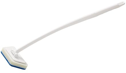 Riuulity Långt Skaft med Svampborste, Multifunktionell Badrumsskrubber för Badkar, Kakel, Glas, Golv, Fönster med PP-svamp och Bekvämt Grepp