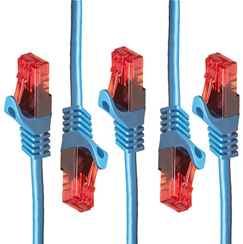BIGtec LAN Kabel 20m Netzwerkkabel blau - 5 Stück - Gigabit Ethernet Kabel RJ45 Stecker Patchkabel für Patchpanel Netzwerk Switch Gaming kompatibel Playstation 5 PS5 XBOX Nintendo Switch 2-Station