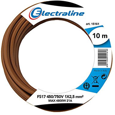 Electraline 13151 Cavo Unipolare FS17, Sezione 1 x 2.5 mm², Marrone, 10 m