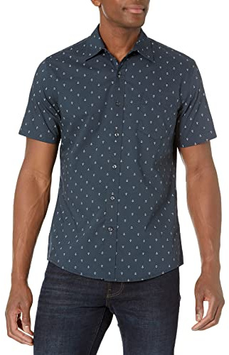 Amazon Essentials Chemise Imprimée à Manches Courtes Coupe Régulière Homme