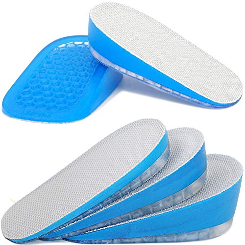 Ailaka 1 Pair Gel Height Increase Insoles, Shock Absorption Heel Cushion Pads, Height Lift Shoes Inserts for Men & Women