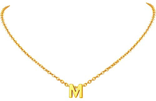 FindChic Collar Letra Inicial Mujer Acero Inoxidable Colgante Letra M Cadena Dorada Ajustable 41+5 cm Regalos Originales para Mamá Pareja Amigos durante Navidad Cumpleaños o Aniversarios