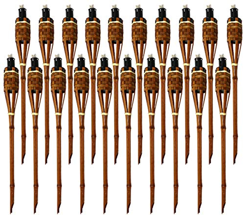 Moritz 20 Stück Bambusfackeln Fackel Deluxe 60 cm Dunkelbraun Gartenfackel Ölfackeln Garten Deko Öllampe Wegleuchte