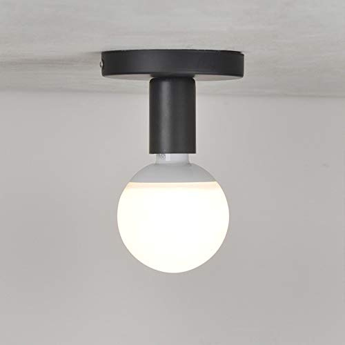 E27 Douille d'Ampoule en Métal - Support Base pour Lampe Murale Plafonnier - Bague Plafond pour Couloir, Chambre, Salle À Manger, Noir