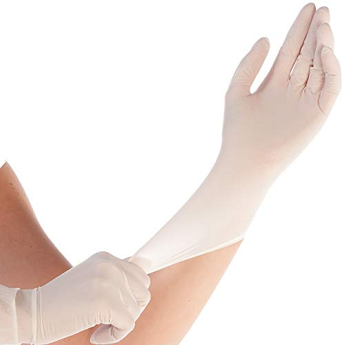 FRANZ MENSCH Hygostar Nitrilhandschuhe Safe Super Stretch, weiß, Gr. 6/XS | puderfrei, 100 Stück, extrem dehnbar, Einweghandschuh, Einmalhandschuh super elastisch