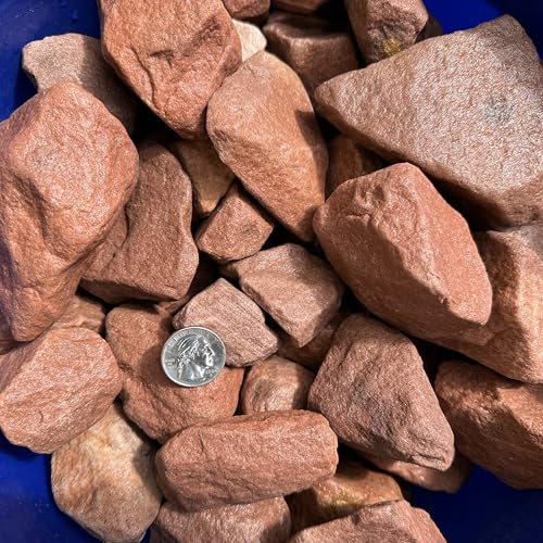18 Pounds of Red Sandstone Rocks 2 to 5 Size, Stones Gravel Pebbles for Landscaping, Terrariums, Aquariums, Gardens, Pond Water Features, Flower Pots, Decorative Walkways, Bonsai, Fairy, Crafts
