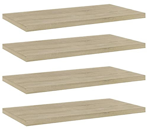 vidaXL Estante estantería 4 uds contrachapada Roble Sonoma 40x20x1,5cm