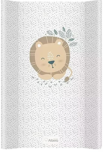 Albero Mio Wickelauflage Design: Lion/Löwe, zum Windeln wechselen oder an- oder ausziehen Ihres Kleines, Weiß Grau Gelb